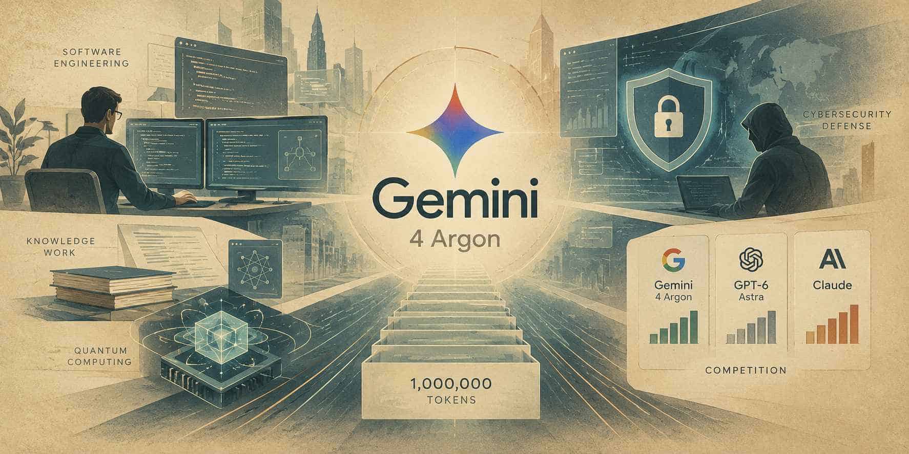 Гугл запускает Gemini 4 Argon и бросает вызов GPT‑6 Astra, предлагая окно вывода в 1 миллион токенов